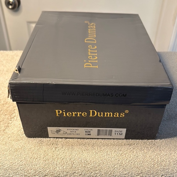 NIB Pierre Dumas Cream Mules with Woven Strap and Heeled Sole - Picture 10 of 10